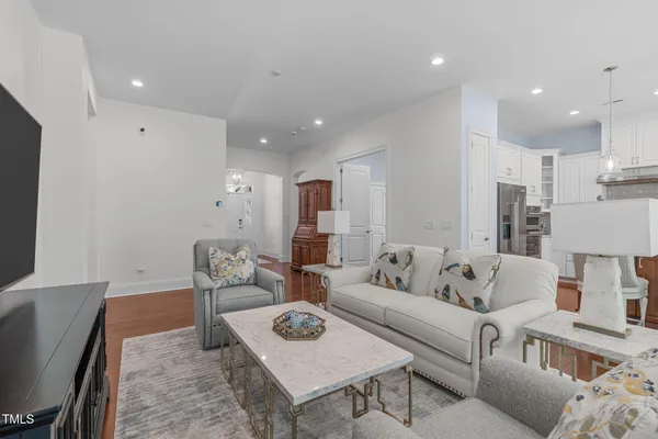 a living room with furniture and a couch