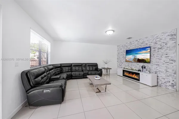 a living room with furniture