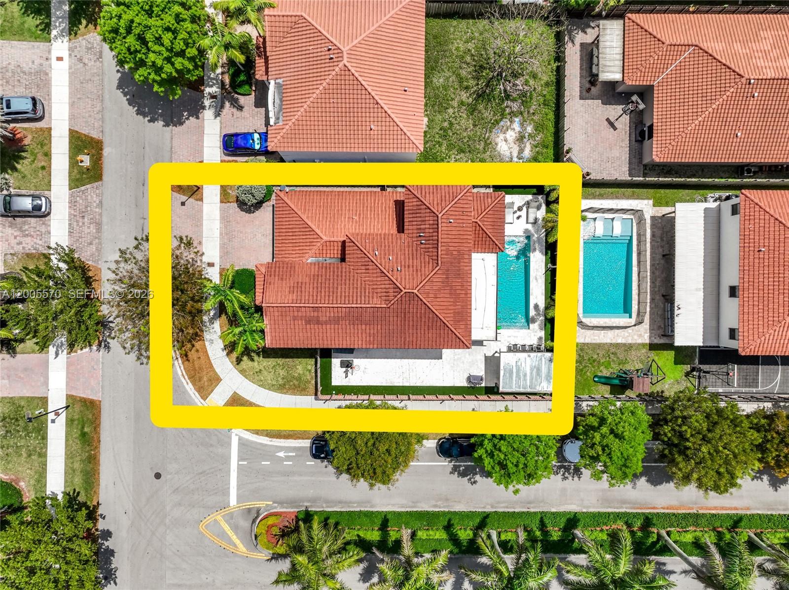 15294 Southwest 173rd Street Miami, FL 33187 - Photo 43 of 48 an aerial view of a house with swimming pool