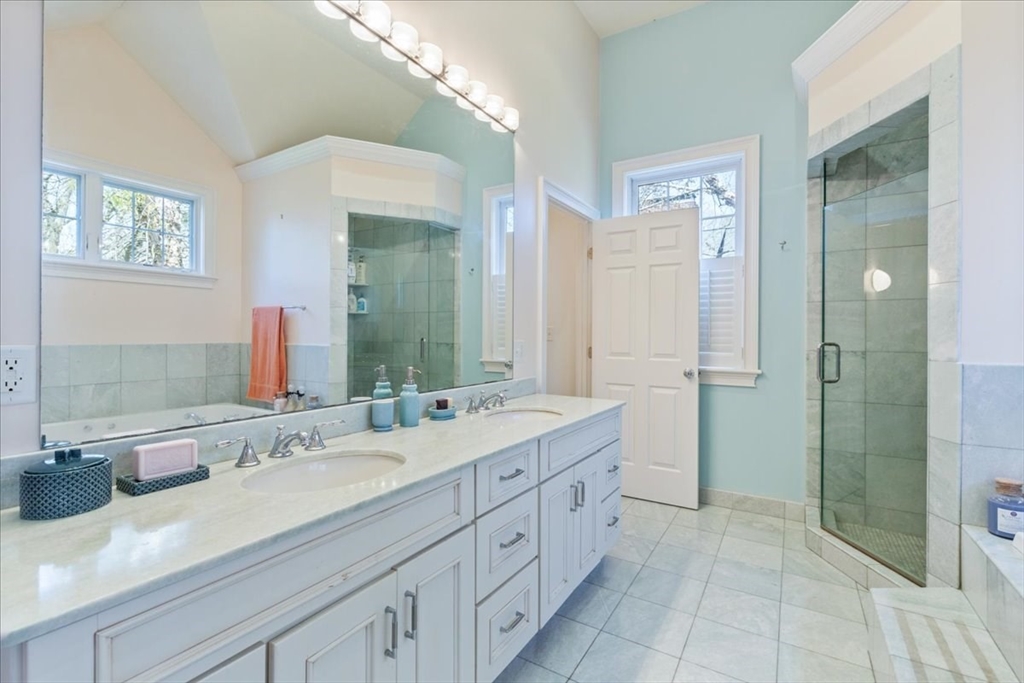 8 Middleby Road Lexington, MA 02421 - Photo 25 of 42 a spacious bathroom with double sink and a mirror
