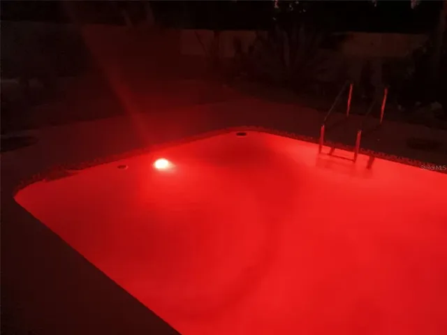 a view of a wooden floor in a big yard