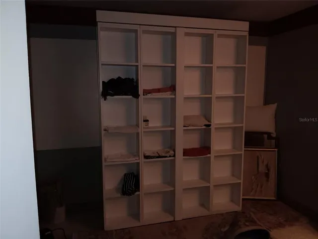 a close view of walk in closet