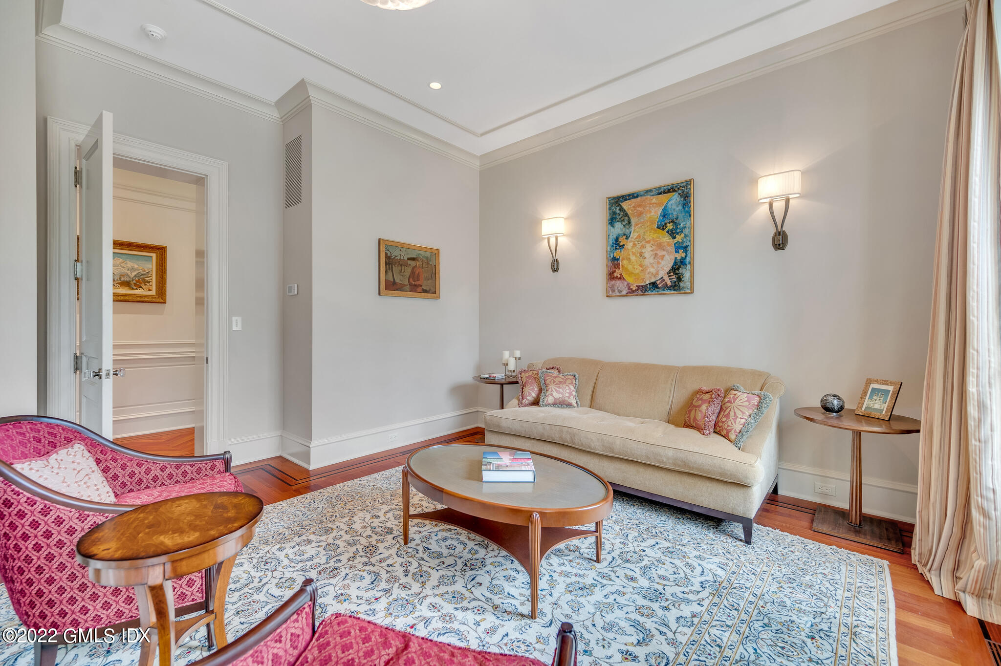 19 French Road Greenwich, CT 06831 - Photo 9 of 32 a living room with furniture a rug and a window