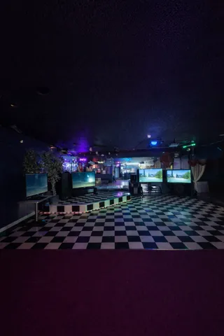 a outdoor space with lots of trees