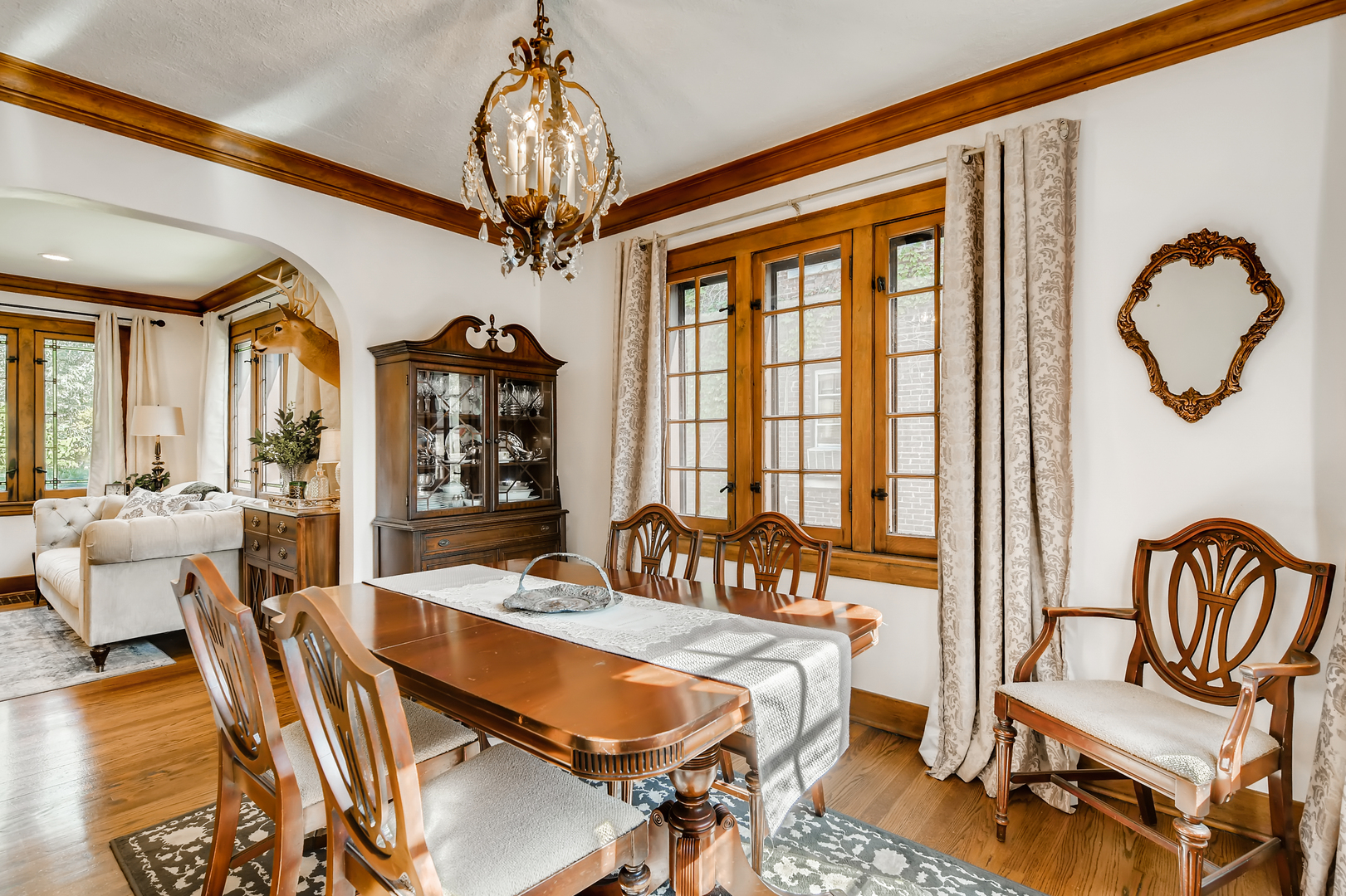 338 Northwood Road Riverside, IL 60546 - Photo 9 of 30 a view of a dining room with furniture window and wooden floor