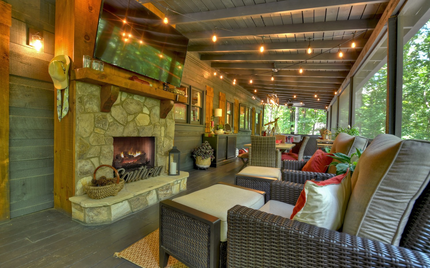 31 Redbird Trail Blue Ridge, GA 30513 - Photo 17 of 70 a outdoor living space with patio furniture and a fireplace