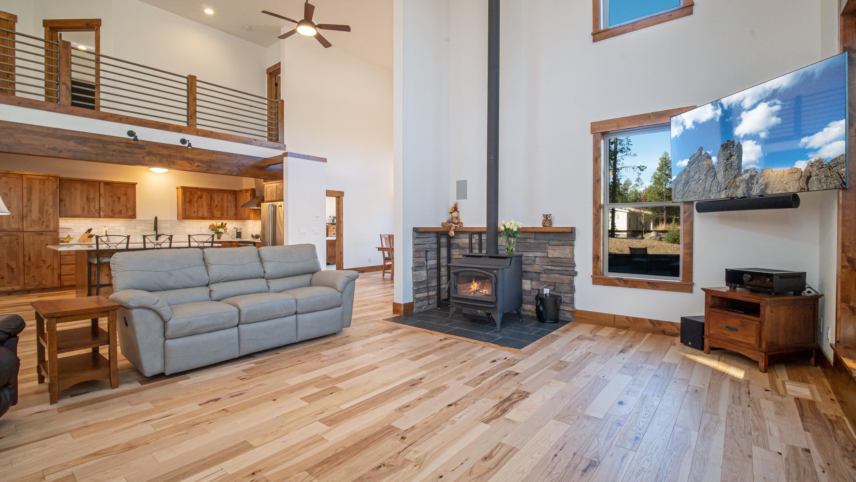 17201 Bakersfield Road Bend, OR 97707 - Photo 10 of 57 The wood stove is an efficient and comfortable way to heat the home