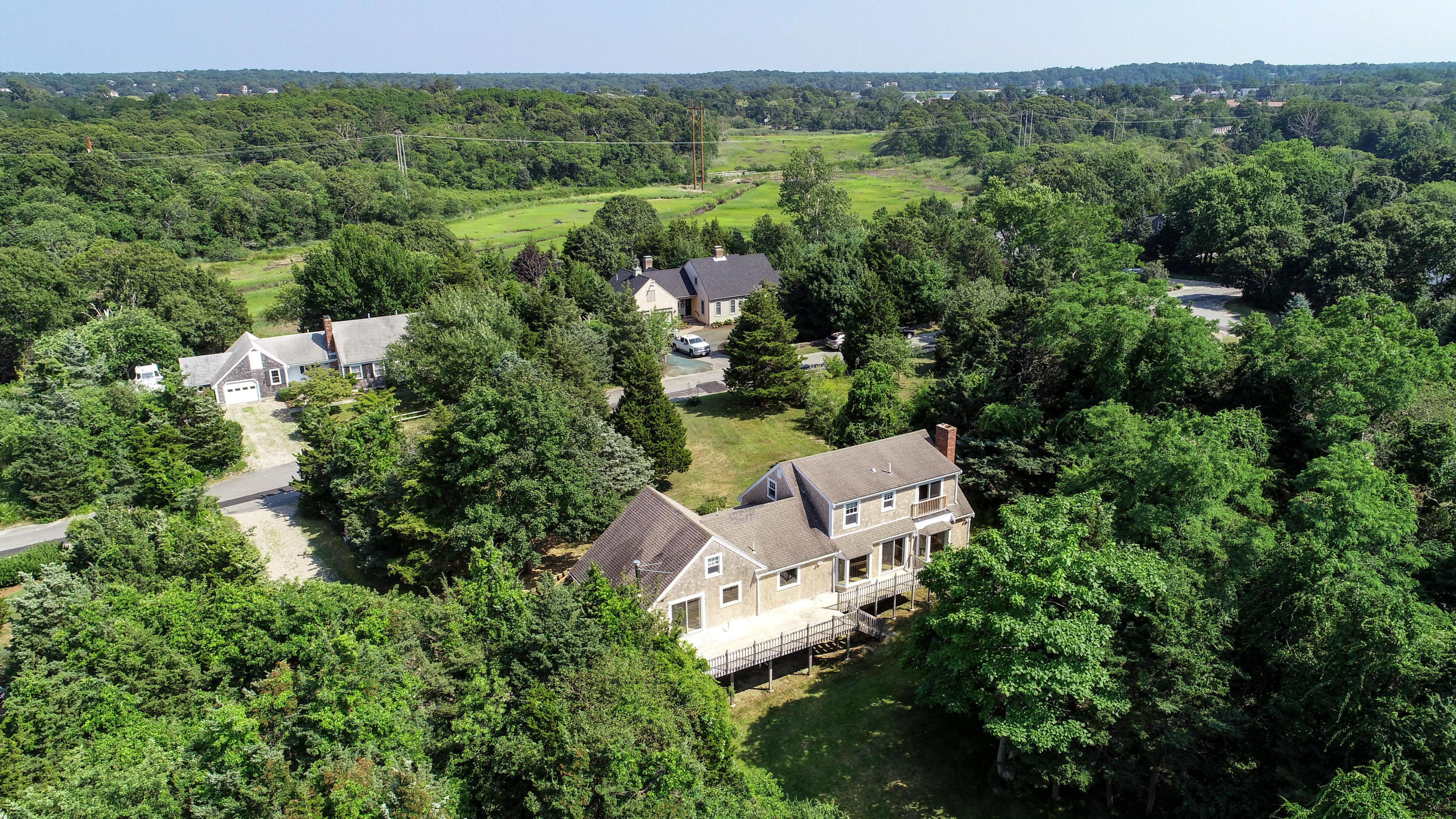 225 Goody Hallet Drive Eastham, MA 02642 - Photo 40 of 45 an aerial view of a house with mountain view