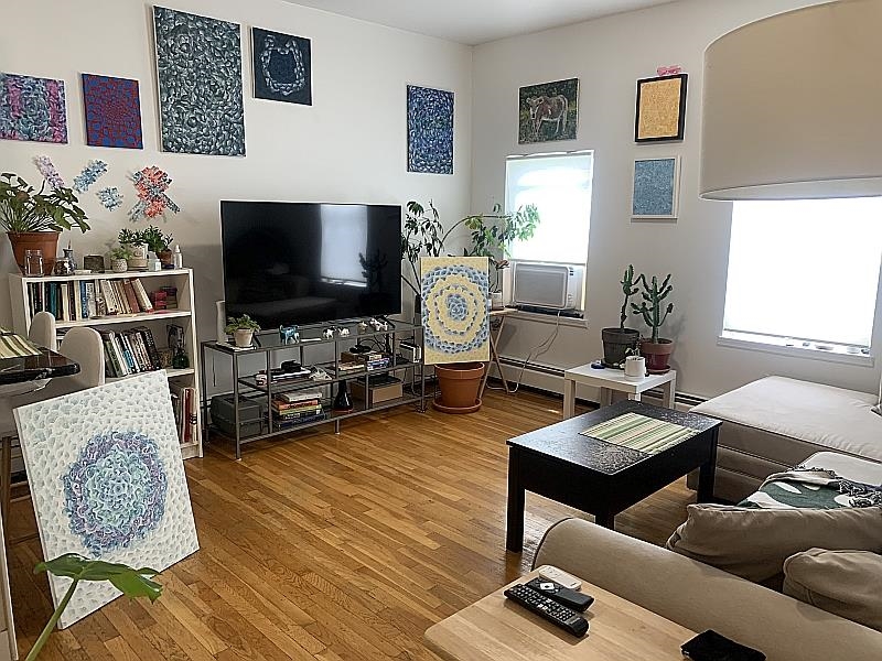 233 Griffith Street, Unit 2E Jersey City, NJ 07307 - Photo 5 of 12 a living room with furniture and a flat screen tv