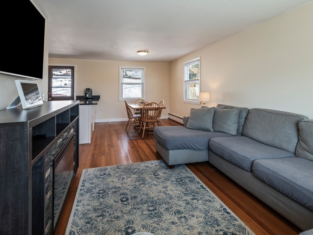 248 St Nicholas Avenue Worcester, MA 01606 - Photo 7 of 30 a living room with furniture a flat screen tv and a fireplace