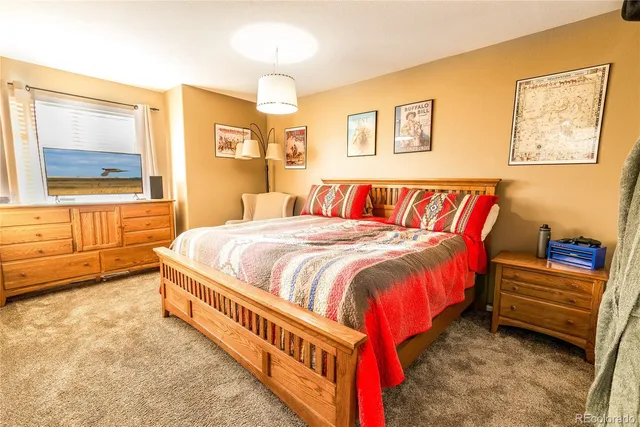 a bed room with a bed and a couch