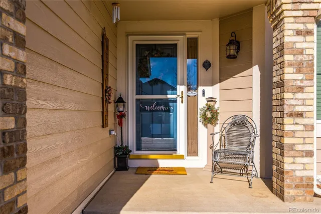 a front view of a house with a door