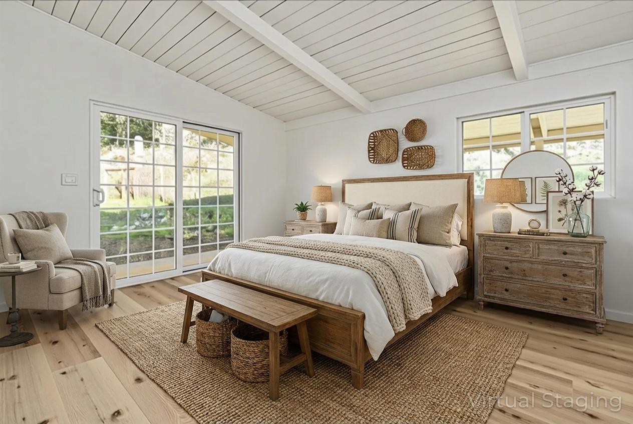 8653 Hidden Valley Road Mountain Ranch, CA 95246 - Photo 23 of 41 a spacious bedroom with a bed and large windows
