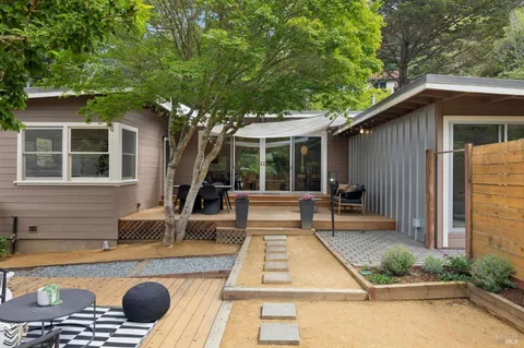 a view of house and outdoor space with swimming pool