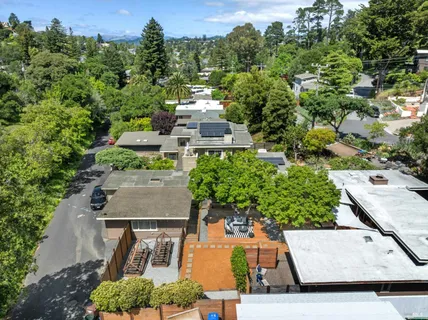 an aerial view of a house