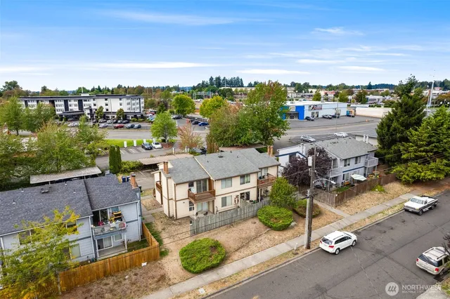 an aerial view of multiple house