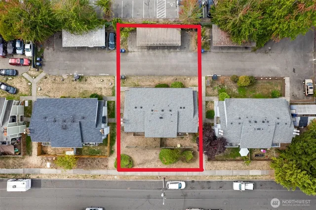 an aerial view of residential house