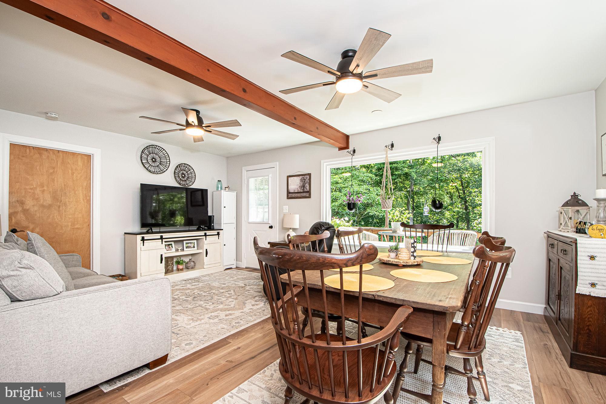 61 Mt Marshall Road Washington, VA 22747 - Photo 16 of 54 a view of a dining room with furniture window and outside view