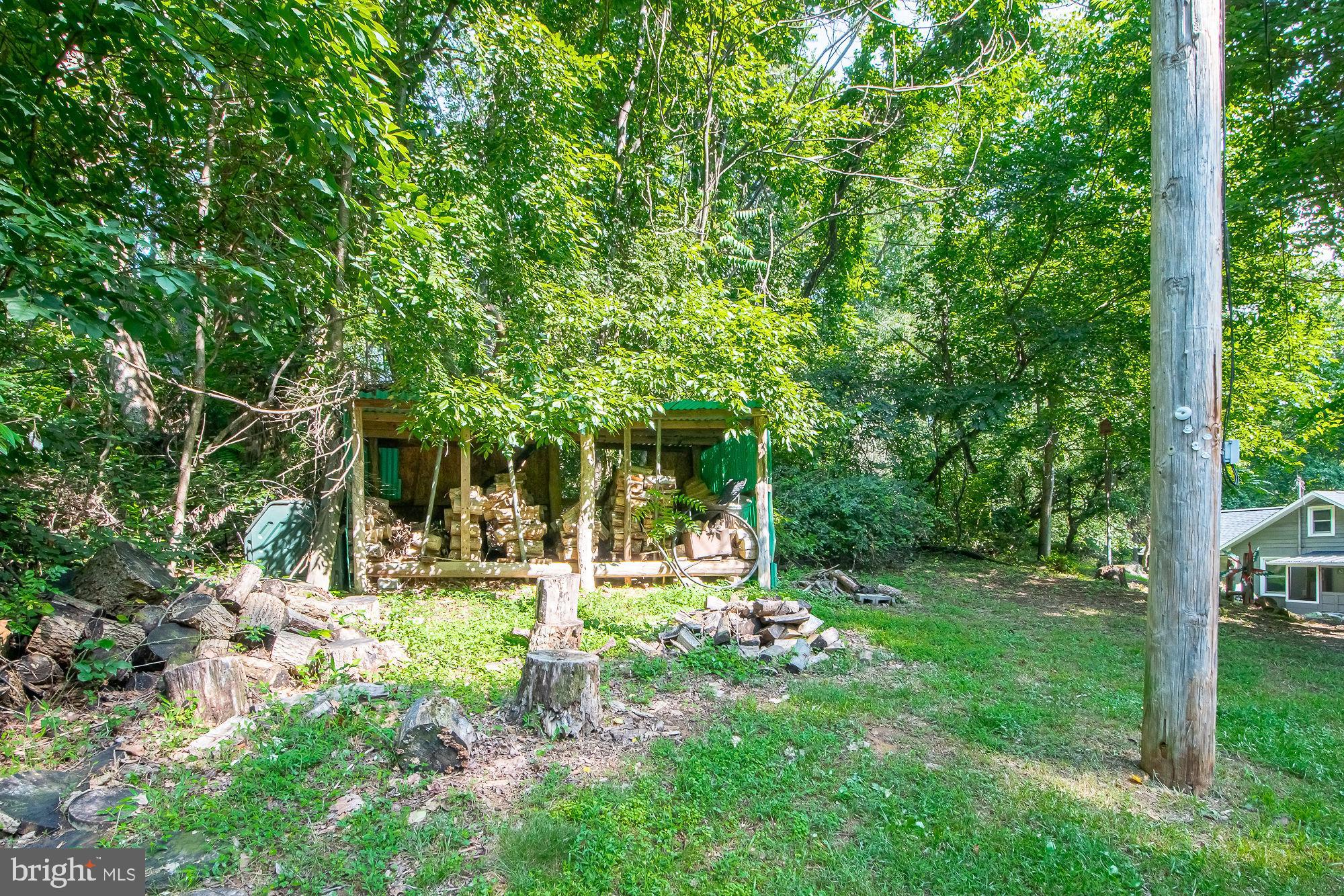 61 Mt Marshall Road Washington, VA 22747 - Photo 40 of 54 a view of backyard with a table and chairs and potted plants