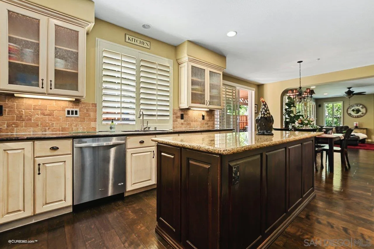 16658 Deer Ridge Road San Diego, CA 92127 - Photo 6 of 44 a kitchen with stainless steel appliances granite countertop a stove a sink and a microwave