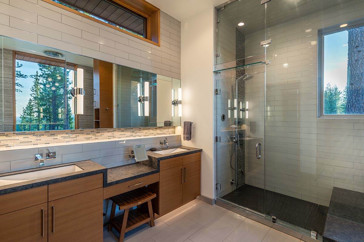 8237 Ehrman Drive Truckee, CA 96161 - Photo 12 of 21 a view of a bathroom with a sink and a mirror