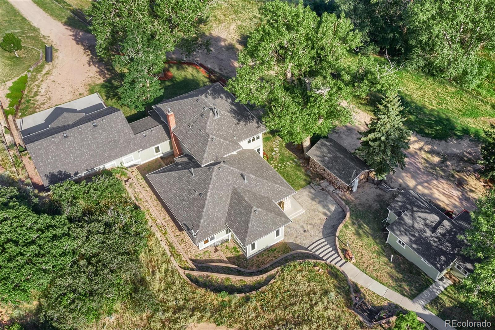 3045 Hay Creek Road Colorado Springs, CO 80921 - Photo 27 of 40 an aerial view of a house with a yard