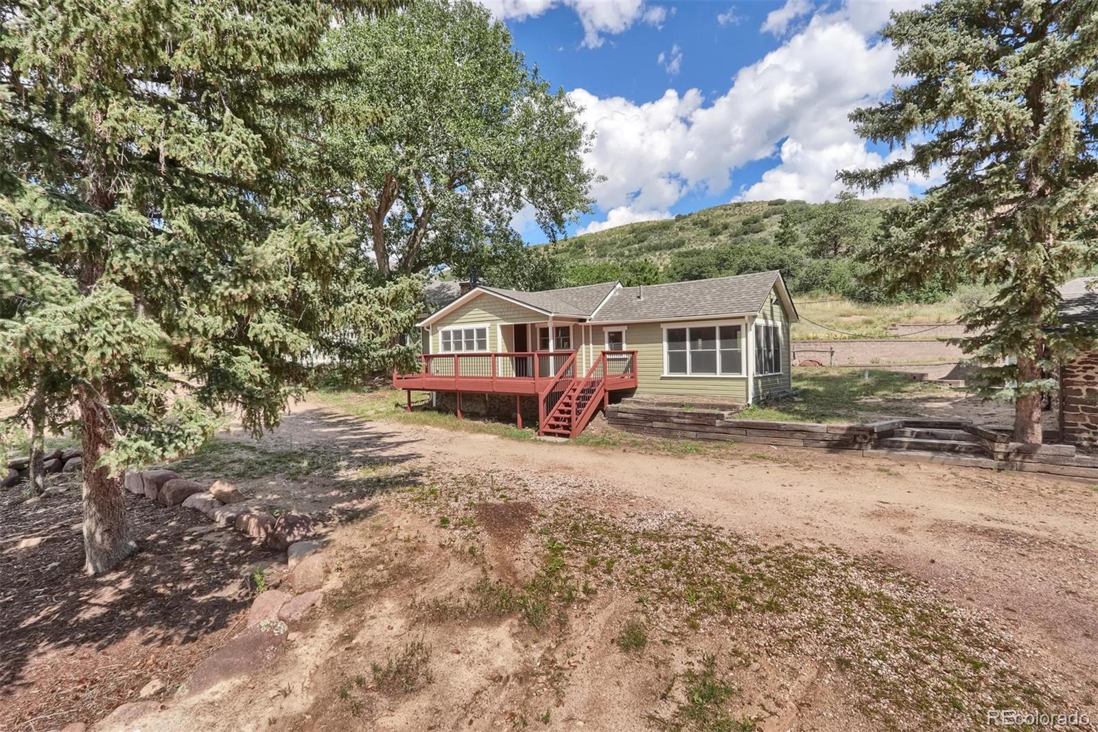 3045 Hay Creek Road Colorado Springs, CO 80921 - Photo 28 of 40 a front view of a house with a yard