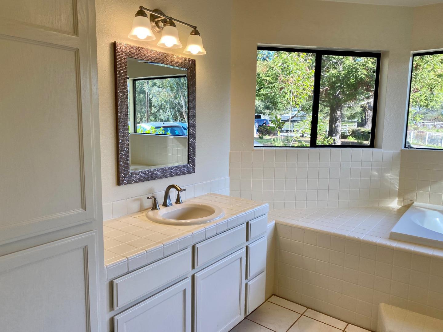 241 Webb Road Watsonville, CA 95076 - Photo 21 of 40 a bathroom with a sink and a mirror
