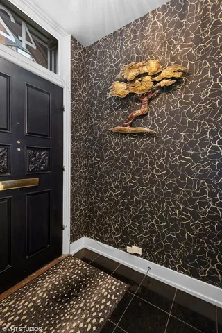 a view of a wooden door