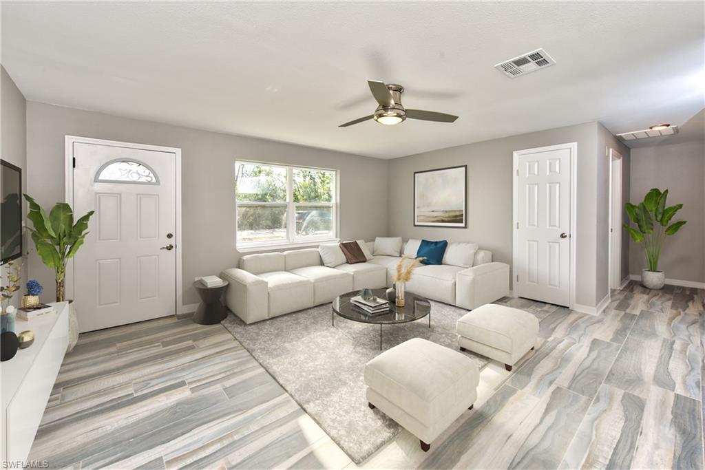 virtually staged living area