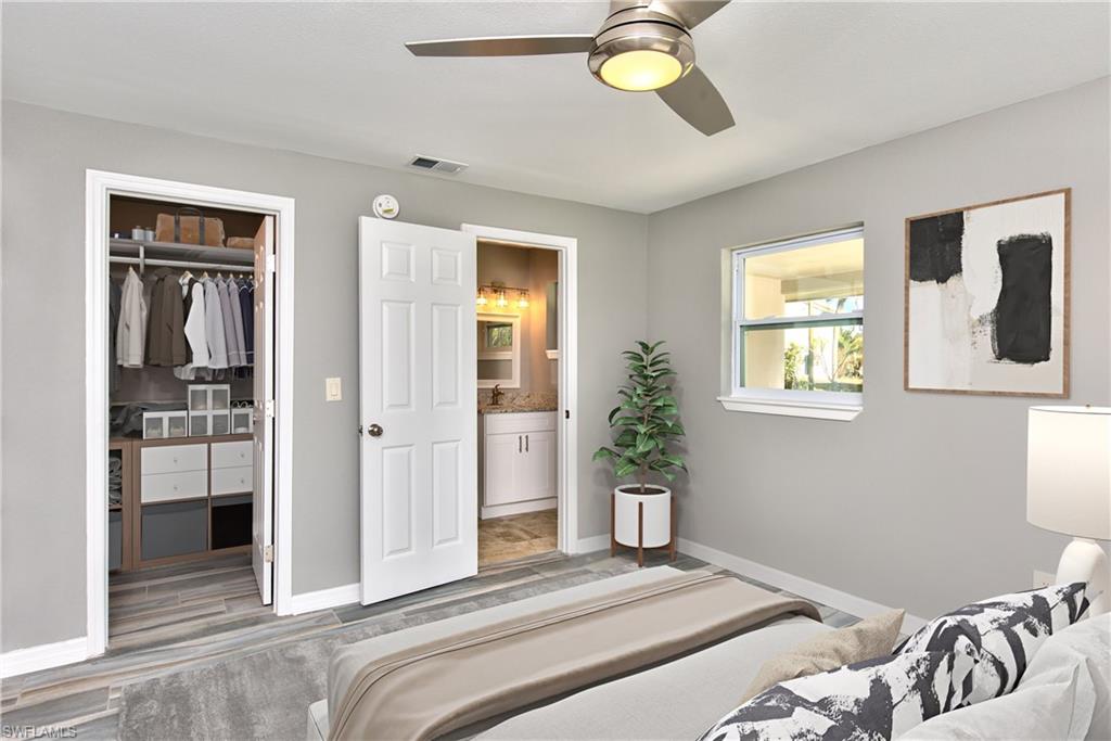 virtually staged primary bedroom