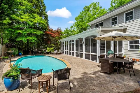 a view of outdoor space swimming pool and deck