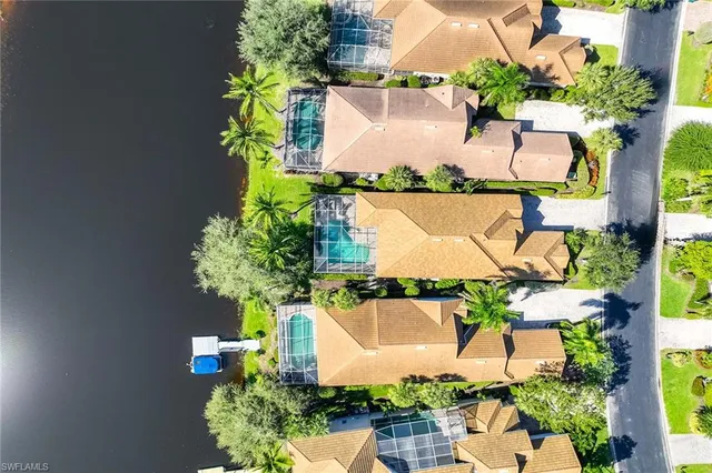 a view of a lake with a outdoor space