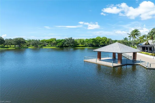 a view of a lake with houses