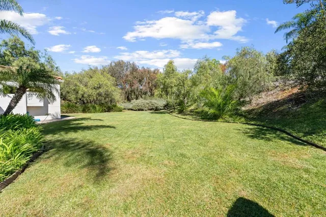 a view of outdoor space with deck and yard
