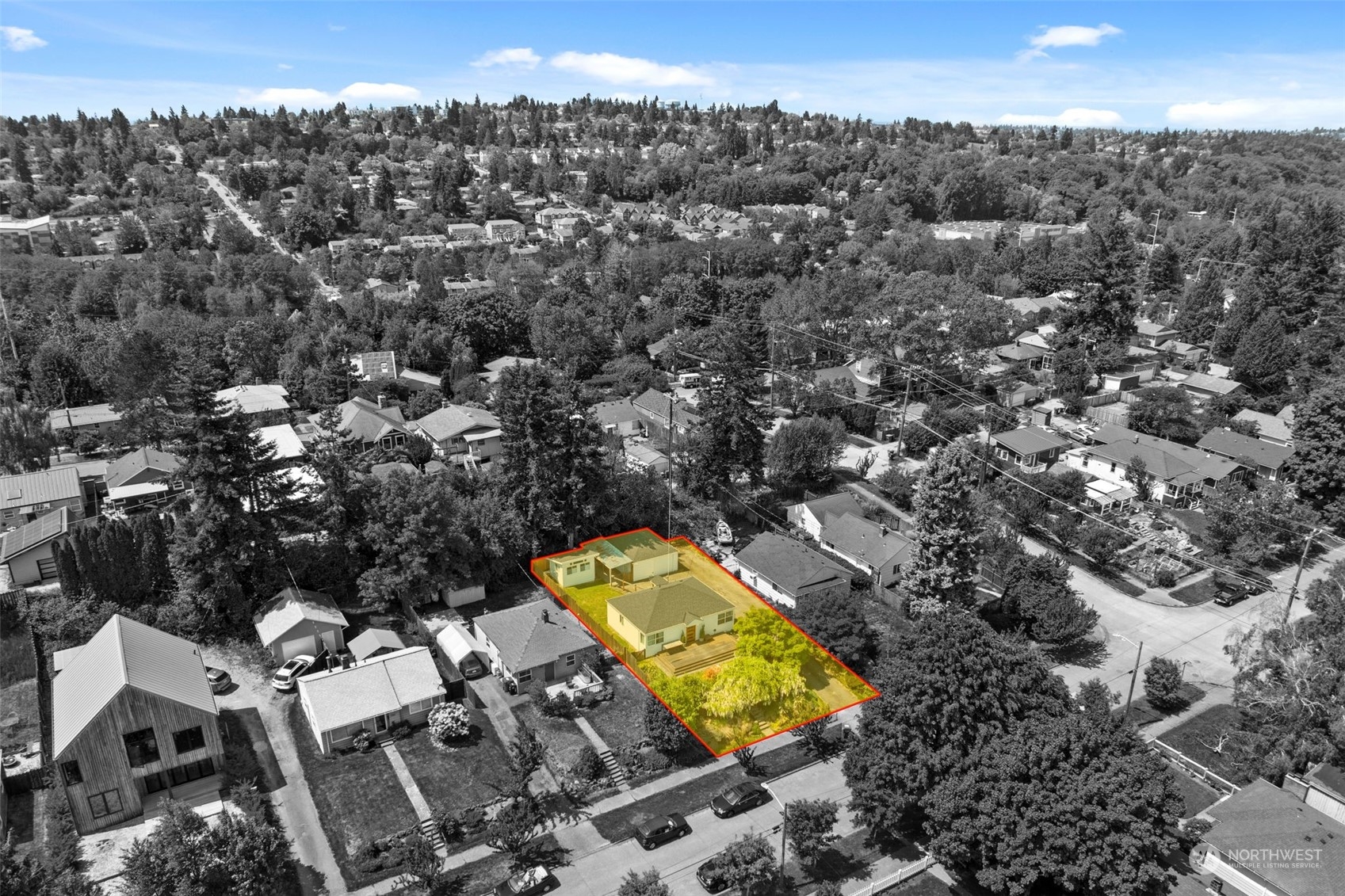 7911 18th Avenue Southwest Seattle, WA 98106 - Photo 30 of 32 an aerial view of a house with a swimming pool