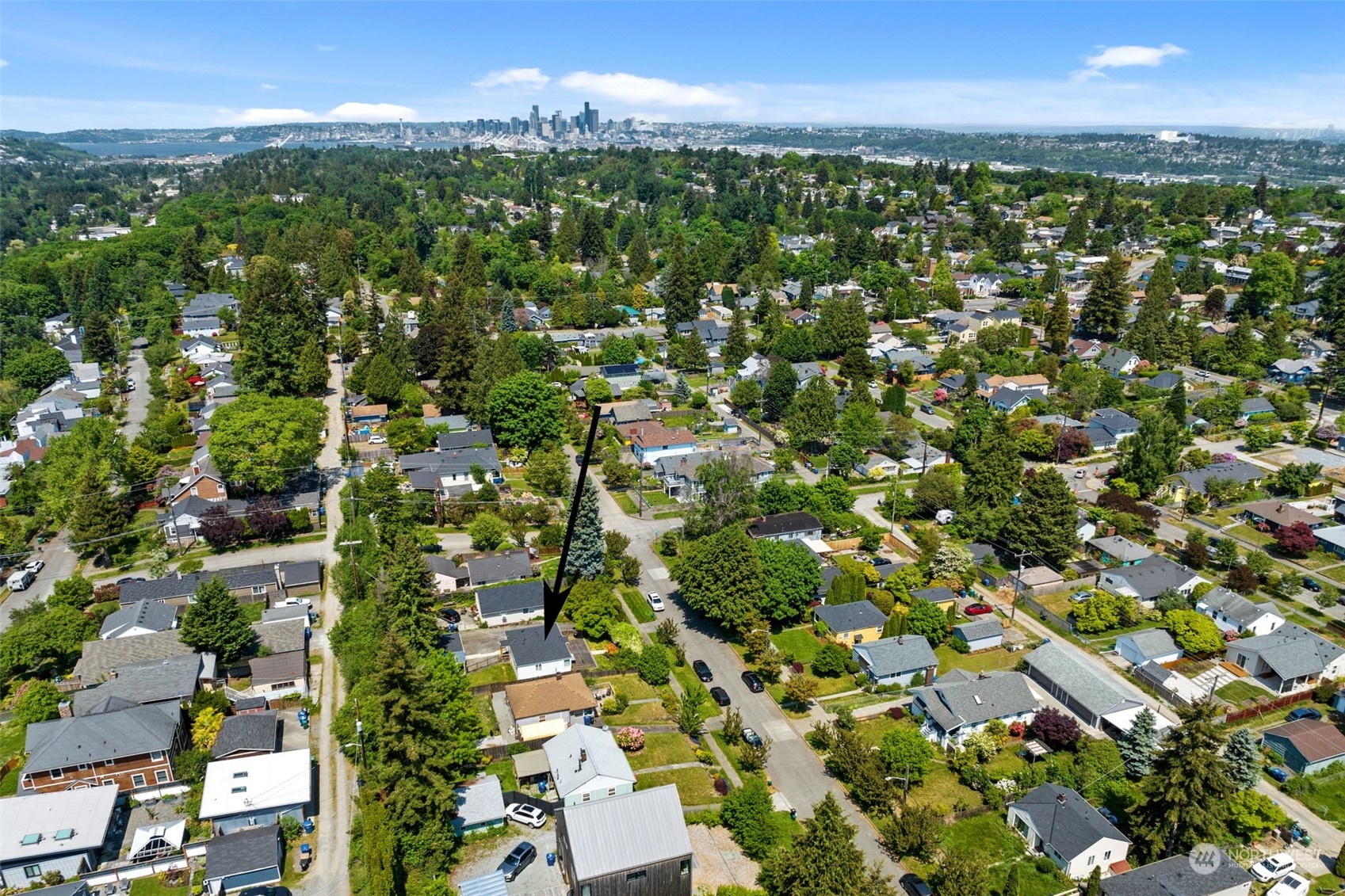 7911 18th Avenue Southwest Seattle, WA 98106 - Photo 31 of 32 an aerial view of residential houses with outdoor space and trees