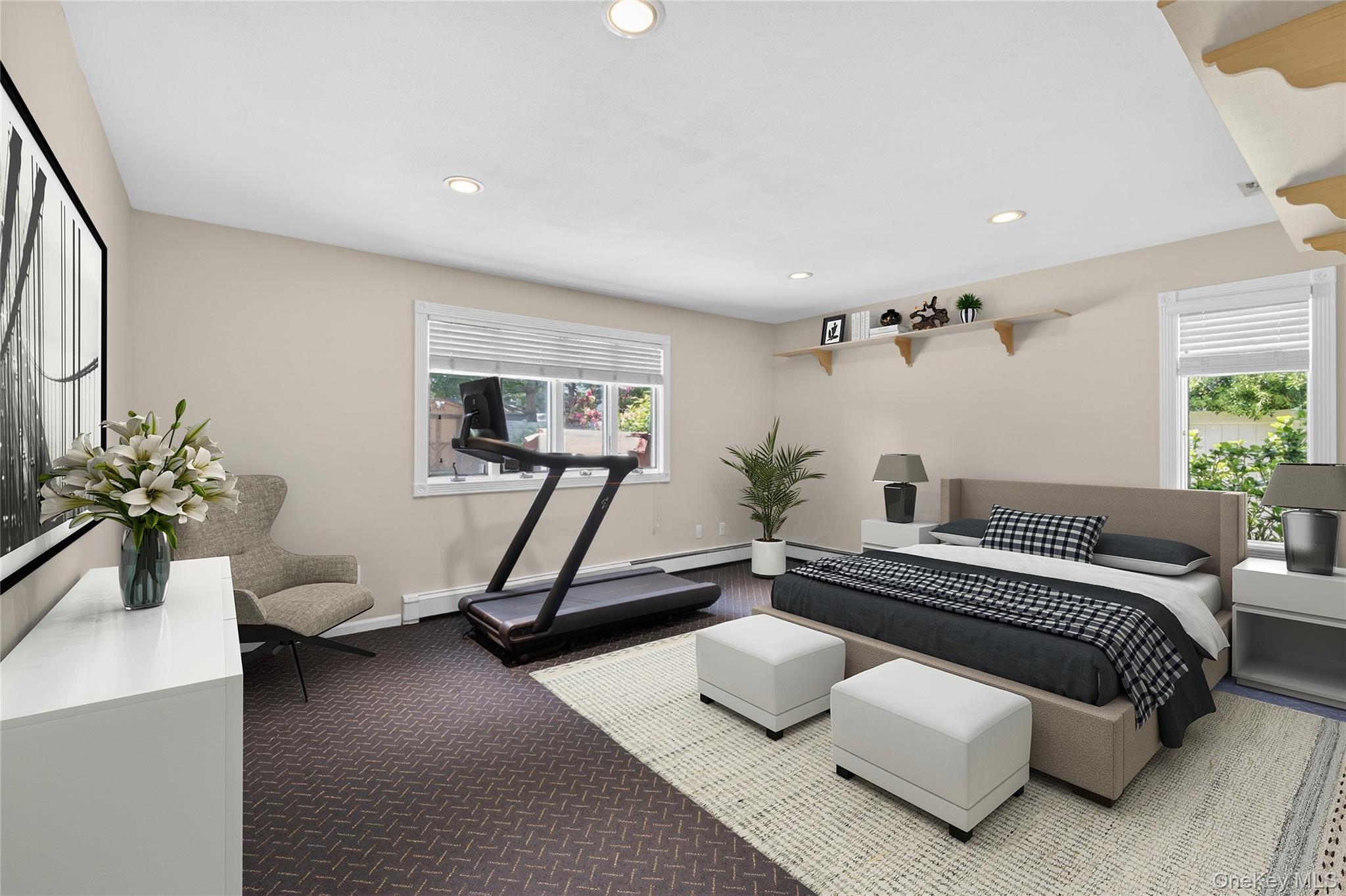 49 Annandale Road Commack, NY 11725 - Photo 21 of 29 Bonus Room Possible BR# 6, Gym, Media Rm, or other. Virtually Staged Furniture & area rug added to photo.