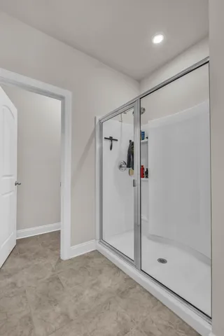 a bathroom with a shower