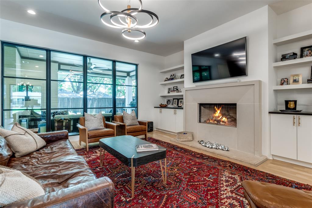 7229 Haverford Road Dallas, TX 75214 - Photo 4 of 31 Living Room w/ Fireplace
