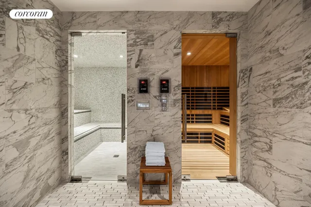 a bathroom with a shower