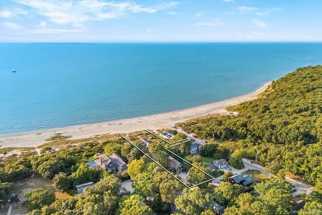 a view of an ocean and beach