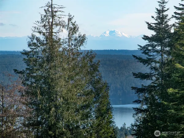 a view of lake with mountain