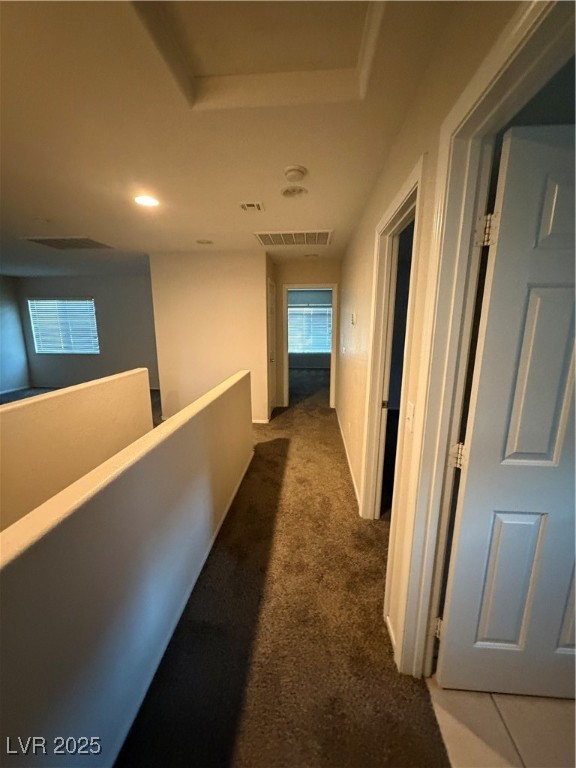 2924 Covatta Court North Las Vegas, NV 89086 - Photo 22 of 27 Corridor with dark colored carpet, an upstairs landing, and recessed lighting