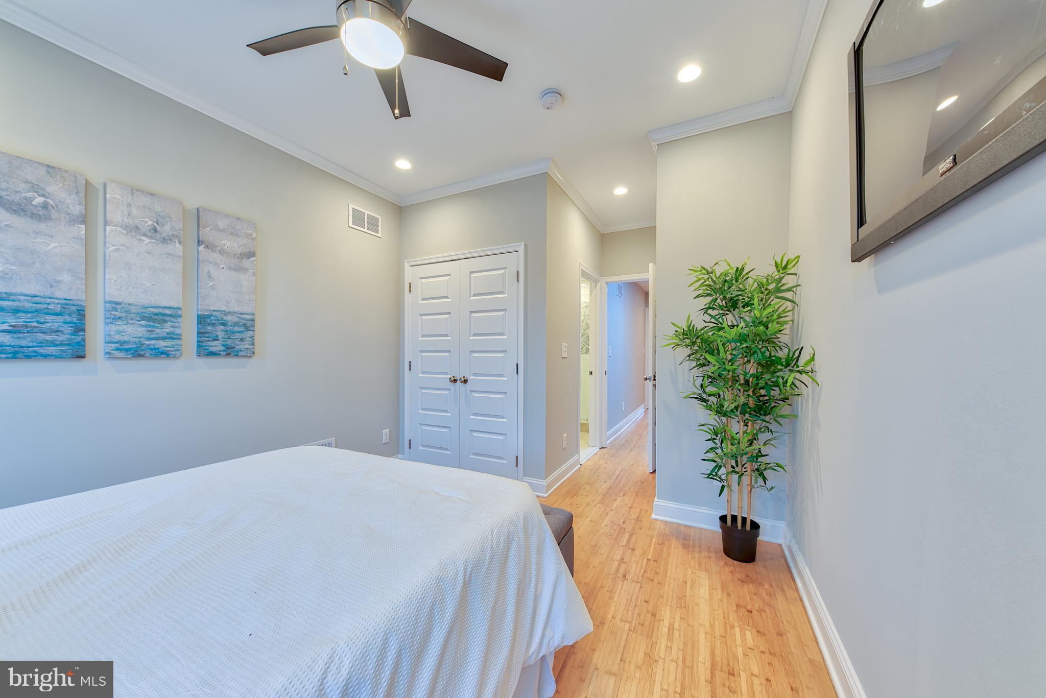 115 North Decker Avenue Baltimore, MD 21224 - Photo 25 of 30 a spacious bedroom with a large bed and a potted plant