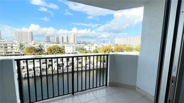 a view of city from a balcony