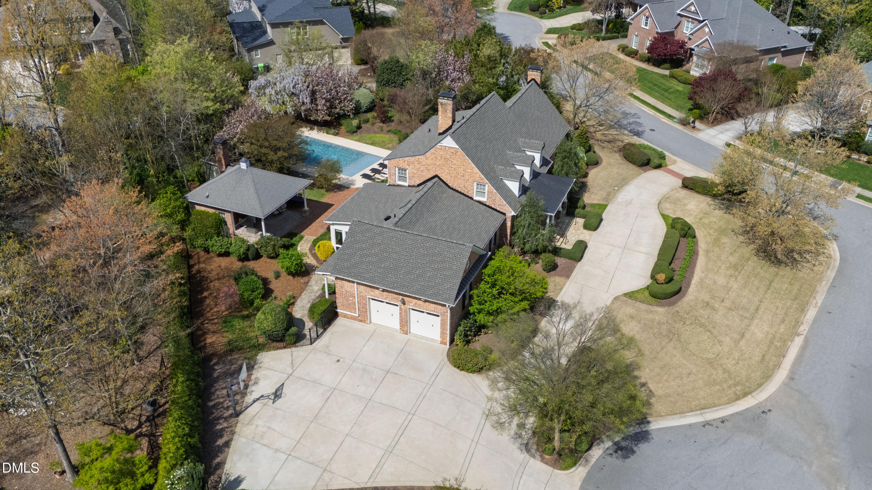 2111 Cook Ridge Court Raleigh, NC 27615 - Photo 76 of 83 an aerial view of a house with swimming pool and outdoor space