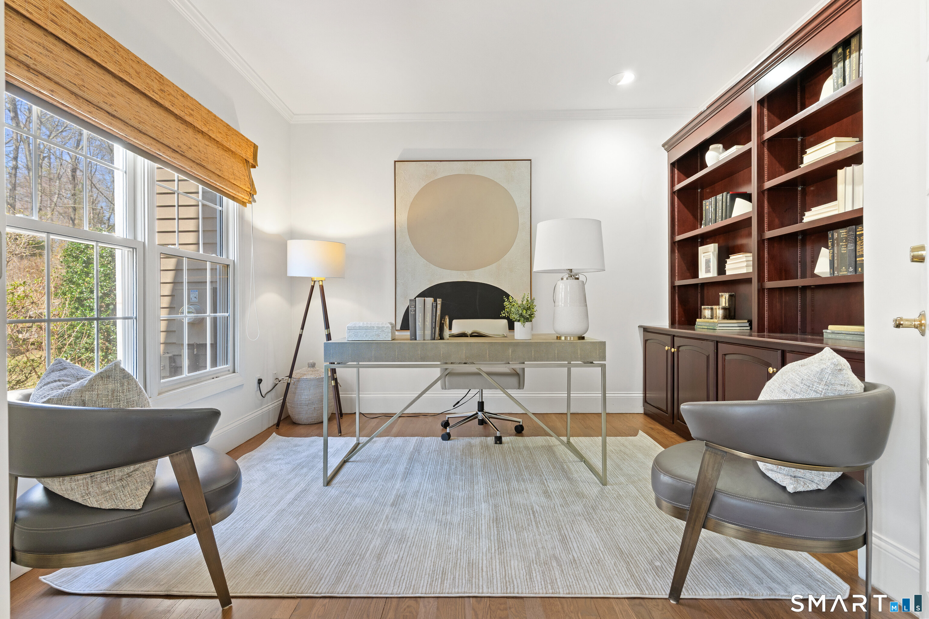 350 Chestnut Hill Road Norwalk, CT 06851 - Photo 9 of 37 Handsome office with french doors and built-ins.