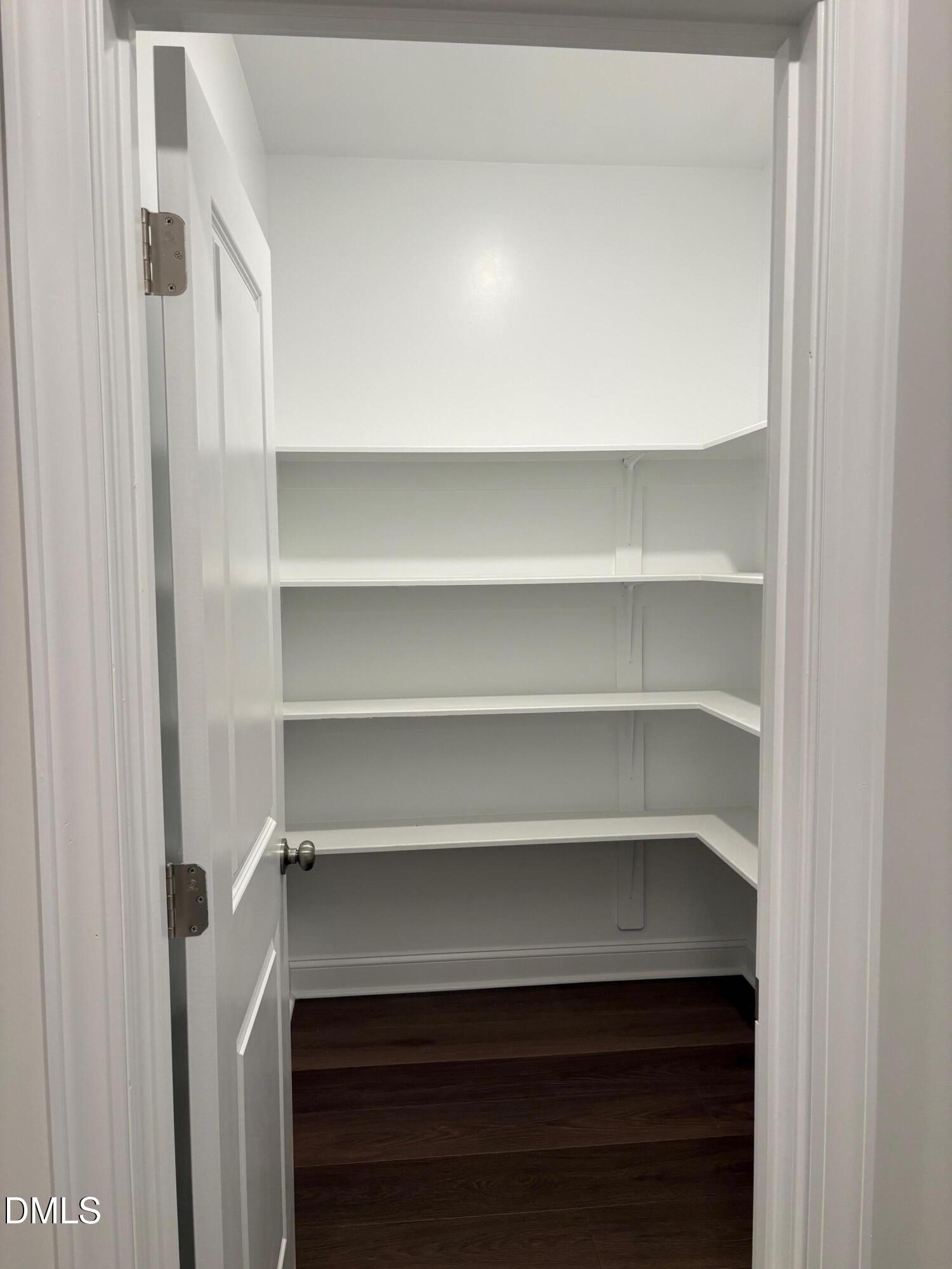 136 Corapeake Way Apex, NC 27539 - Photo 6 of 27 a view of walk in closet with empty racks