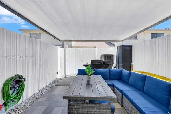 a living room with furniture